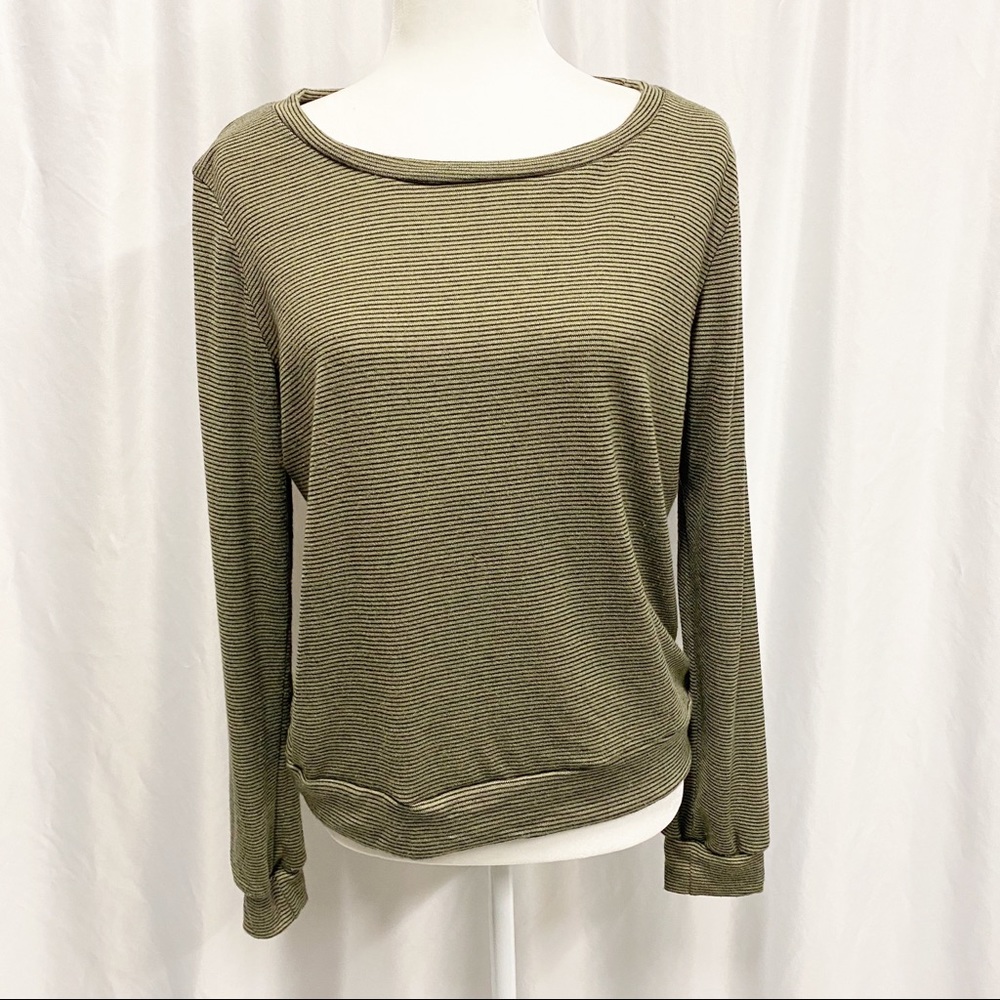 Piphany Highline Green & Black Stripe Sweater